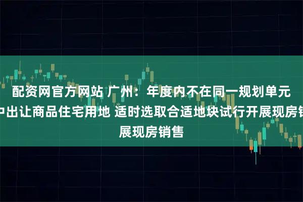 配资网官方网站 广州：年度内不在同一规划单元集中出让商品住宅用地 适时选取合适地块试行开展现房销售
